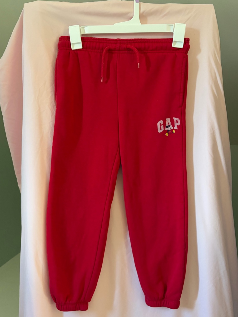 GAP x Disney Kids Red Sweatpants with Drawstring size small